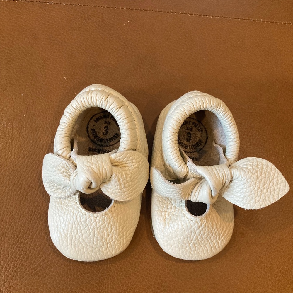 Freshly Picked Cream Moccasins for Babies Sz 3